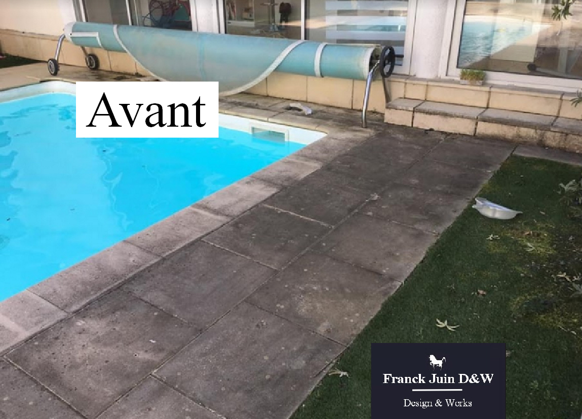 Travaux de rénovation - Contour d'une piscine - entreprise franck JUIN Design & Works, à Montussan 33450.